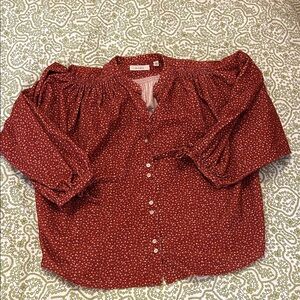 Doen O’Keefe Corduroy Floral Top Sz XS